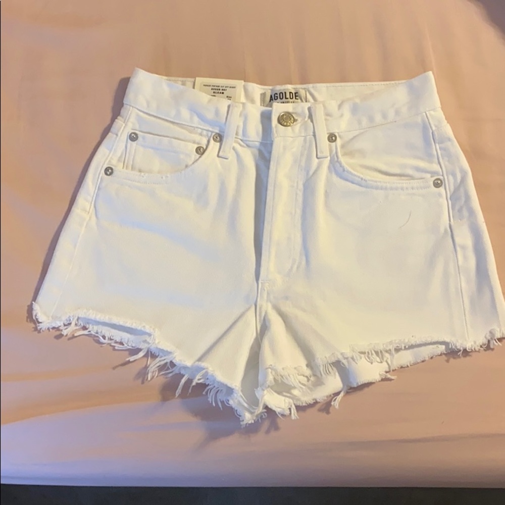 AGOLDE white Jean shorts NWT